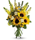 Here Comes The Sun - Yellow Vase w/ Sunflowers from Olney's Flowers of Rome in Rome, NY